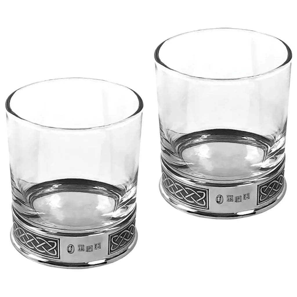 11oz Celtic Pewter Whisky Glass Tumbler Set of 2