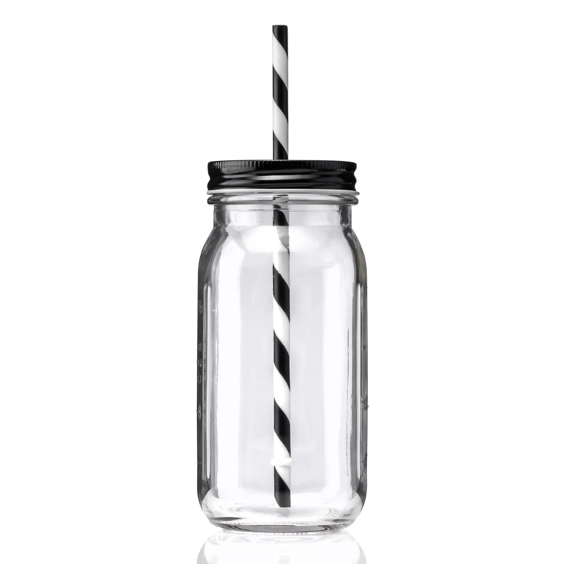 20 oz Mason Jason with Striped Straw Glass