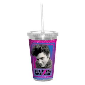 2024 Elvis Week Glitter Straw Tumbler