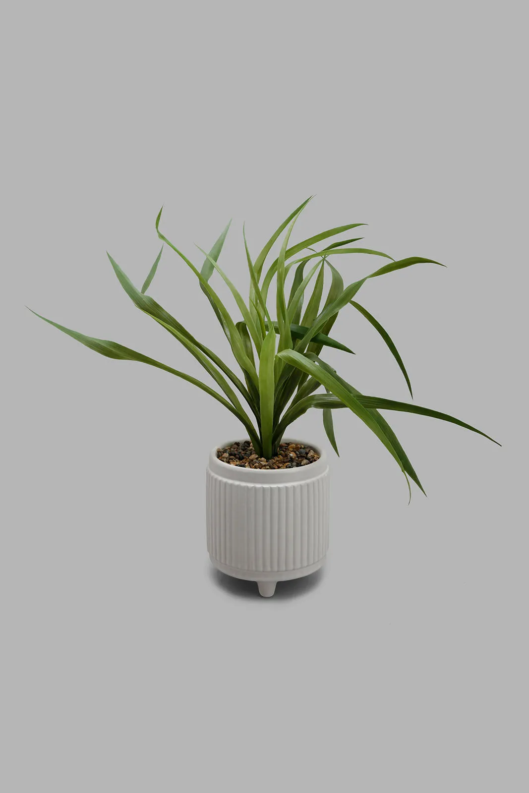 Artificial Plant In Grey Ceramic Pot