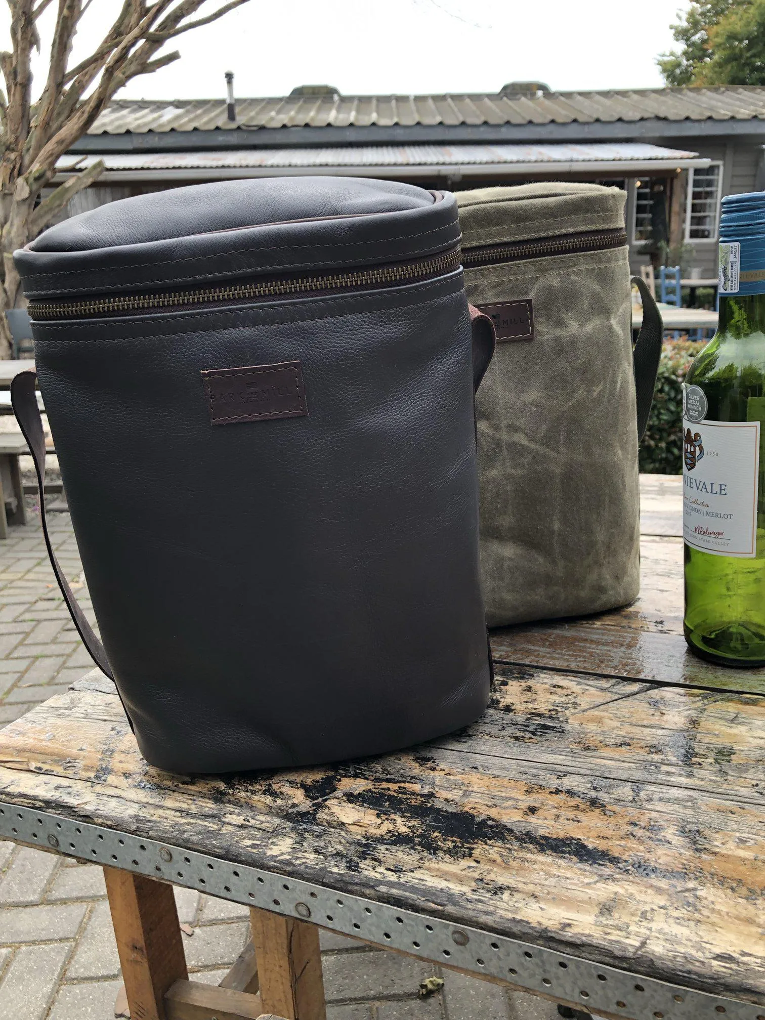 Bark And Mill Leather Wine Cooler