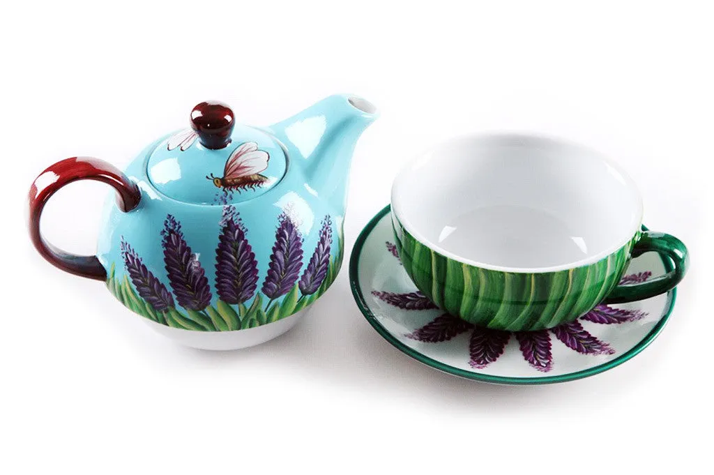 BDT-TTM - Tea Set for One - Green Lavender Bumblebee