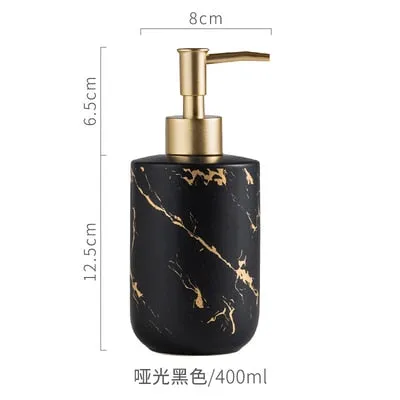 Ceramic imitation marble Bathroom Accessory Set Washing Tools Bottle Mouthwash Cup Soap Toothbrush Holder Household Articles