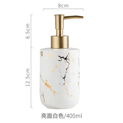 Ceramic imitation marble Bathroom Accessory Set Washing Tools Bottle Mouthwash Cup Soap Toothbrush Holder Household Articles