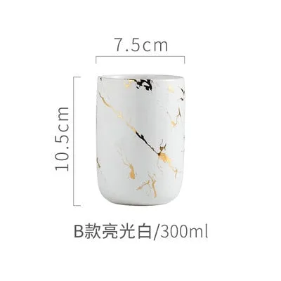 Ceramic imitation marble Bathroom Accessory Set Washing Tools Bottle Mouthwash Cup Soap Toothbrush Holder Household Articles