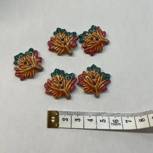 Ceramic leaf buttons