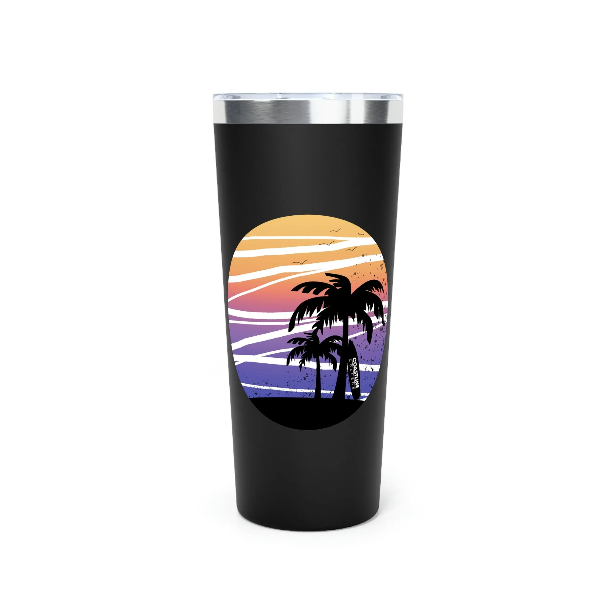 Coastline Summertime Sunset Copper Vacuum Insulated Tumbler, 22oz