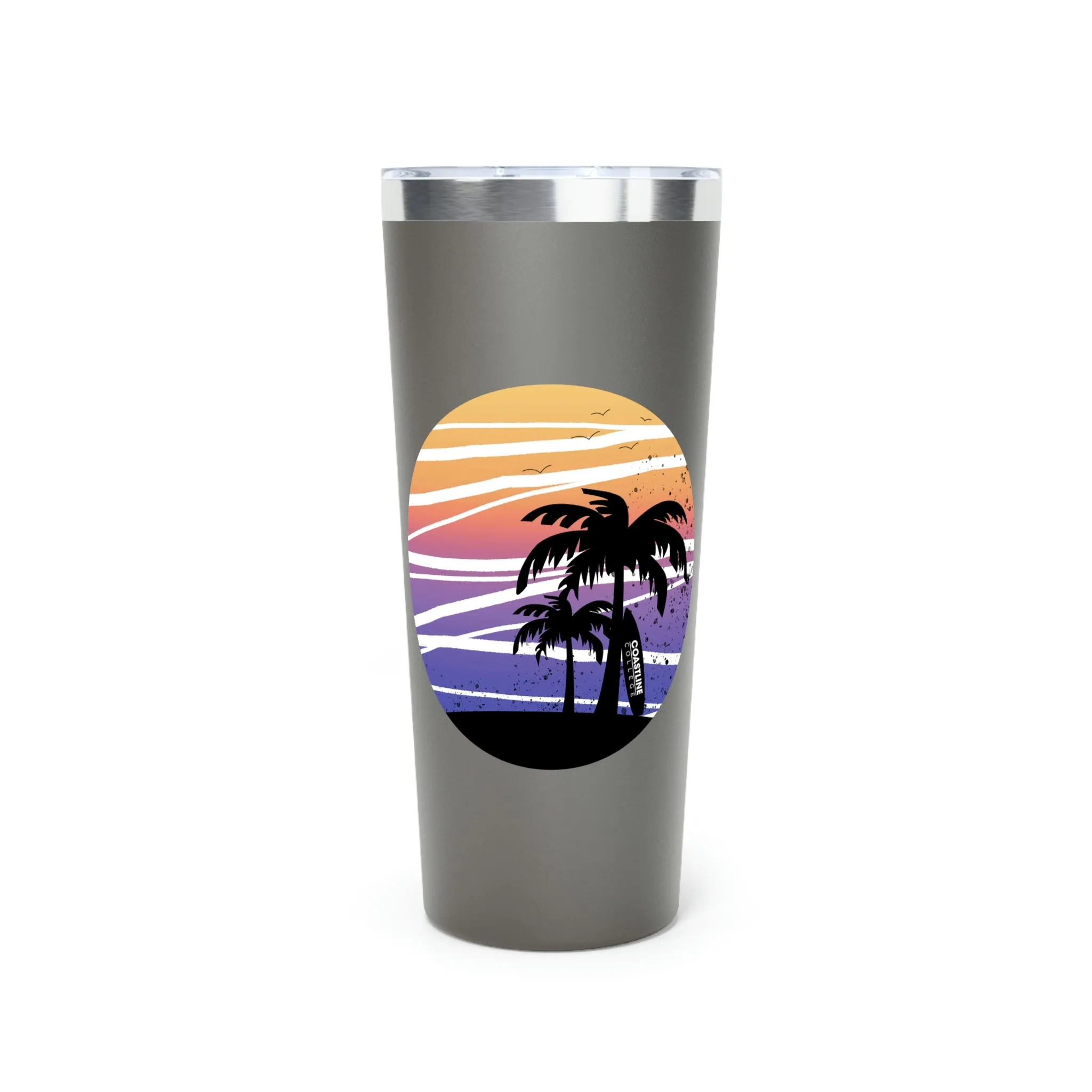 Coastline Summertime Sunset Copper Vacuum Insulated Tumbler, 22oz