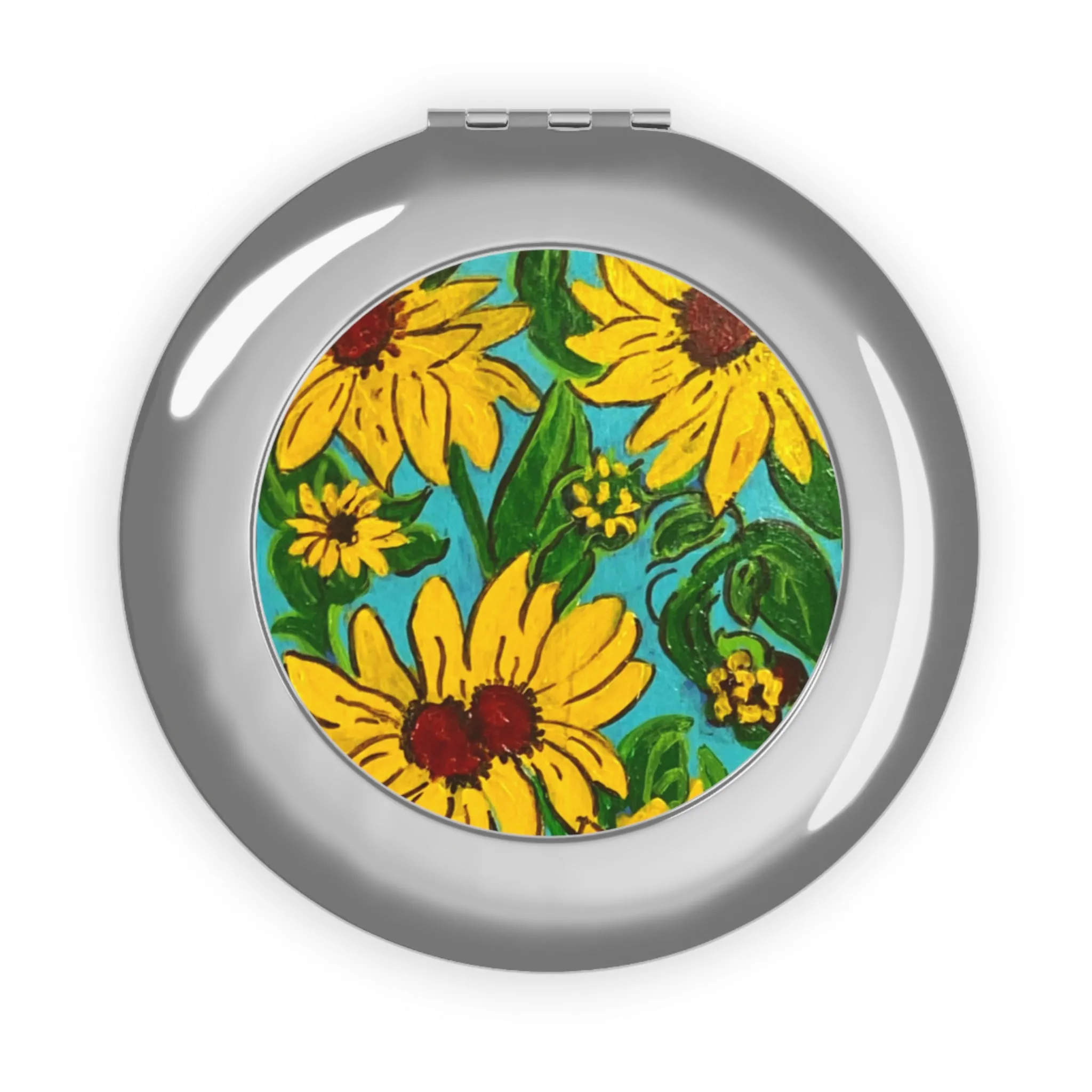 Compact Travel Mirror - Sunflowers