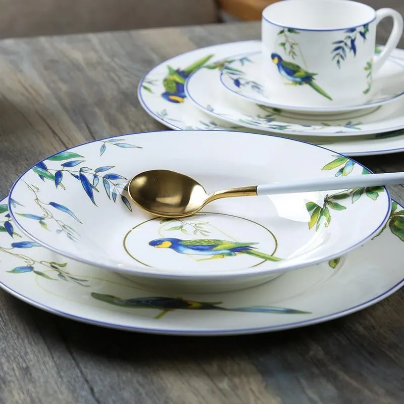 Cutlery Hand-painted Bird Porcelain Dinning Set