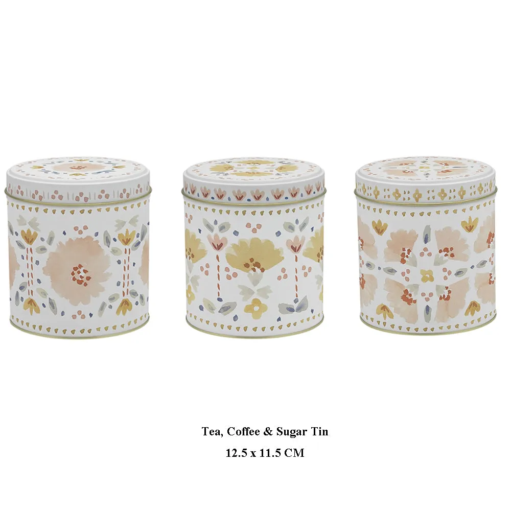 Ecology Clementine 3 Tins Set for Coffee Tea & Sugar with Gift Package