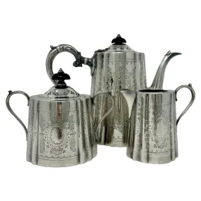 Edwardian Silverplate 3 Pc Coffee/Tea Set