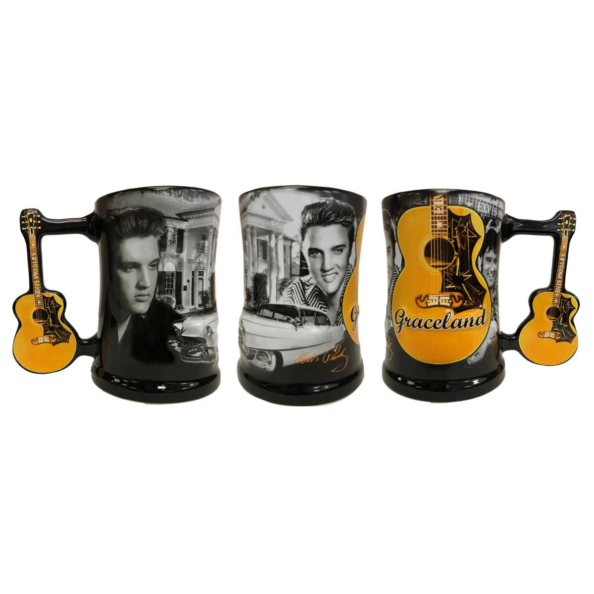 Elvis Graceland Guitar Handle Coffee Mug