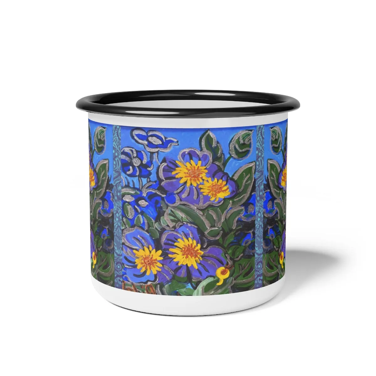 Enamel Camp Cup "Morning Glories"