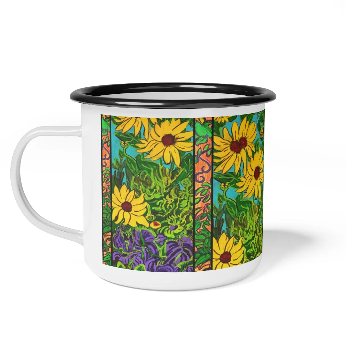 Enamel Camp Cup "Sunflowers"