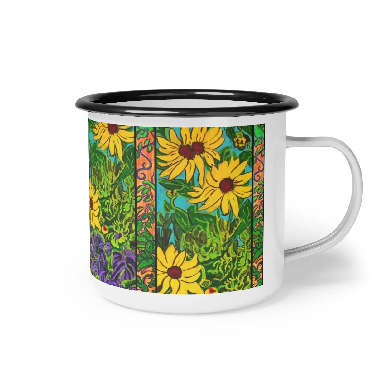 Enamel Camp Cup "Sunflowers"