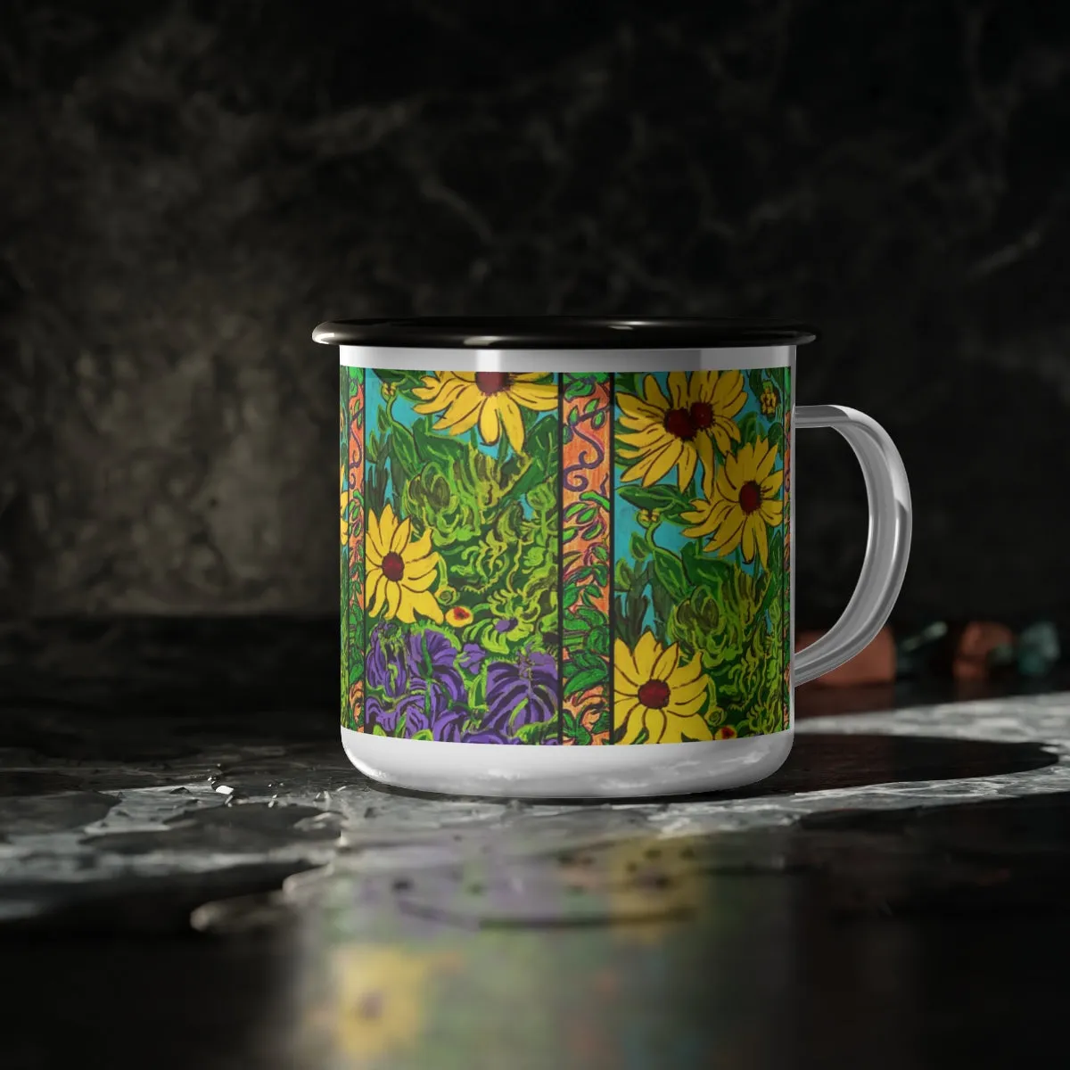 Enamel Camp Cup "Sunflowers"