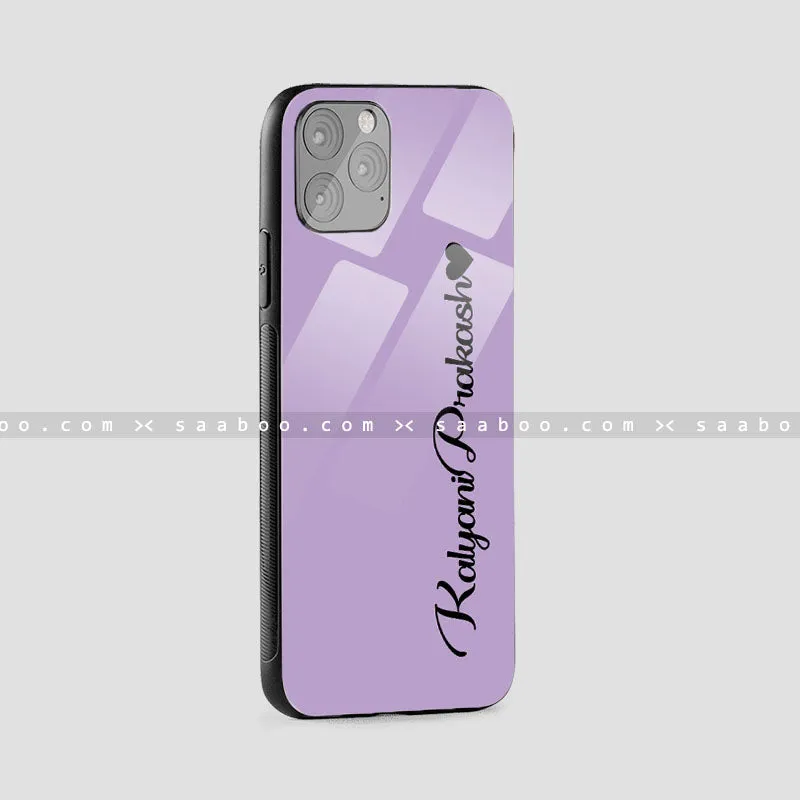 Glass Case With Purple Color Name