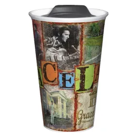 Graceland Elvis Rustic Ceramic Travel Tumbler