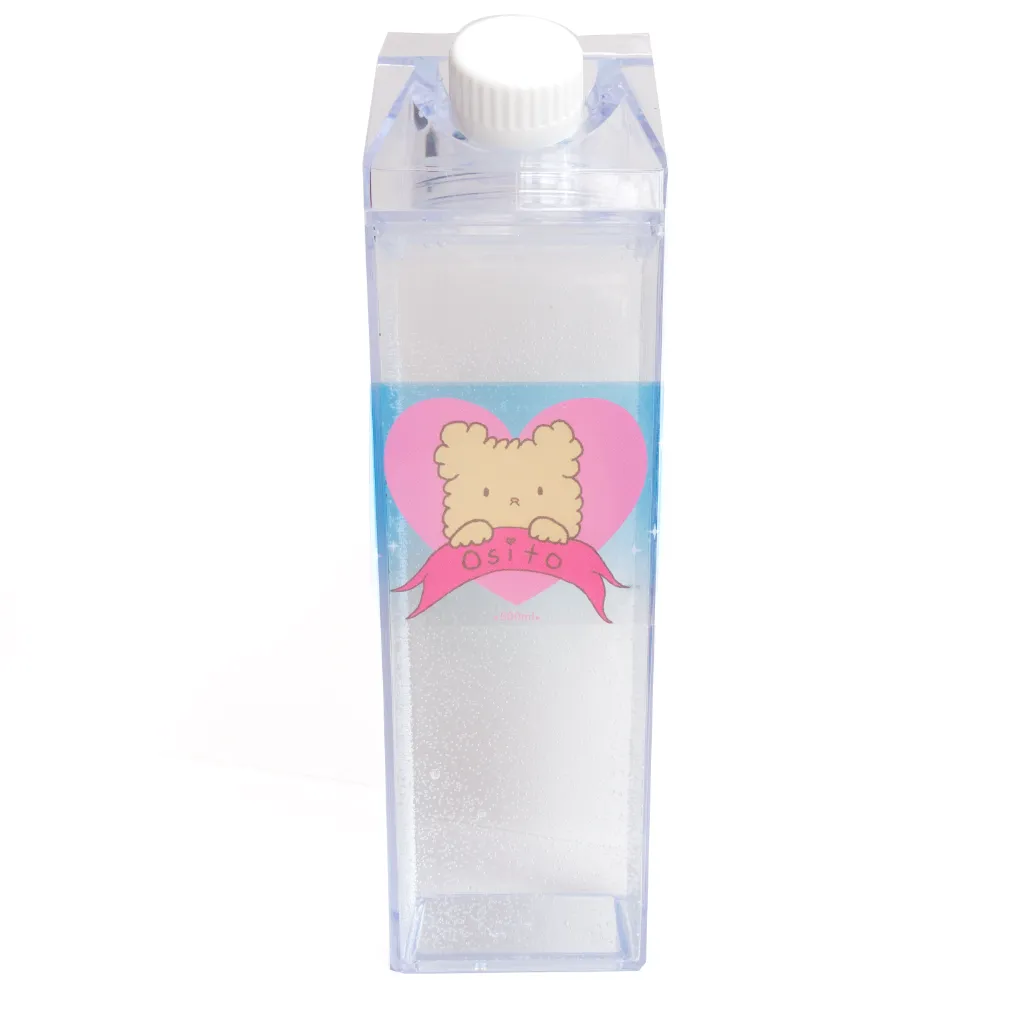 Osito Milk Carton Shaped Water Bottle - Heart Banner