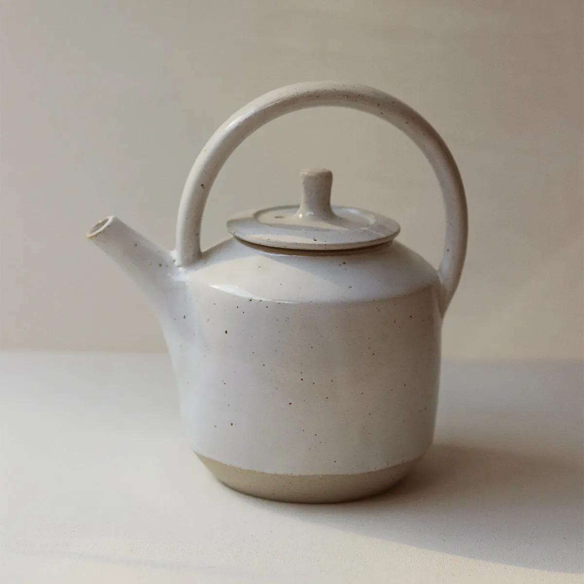 Speckled White Pottery West Teapot