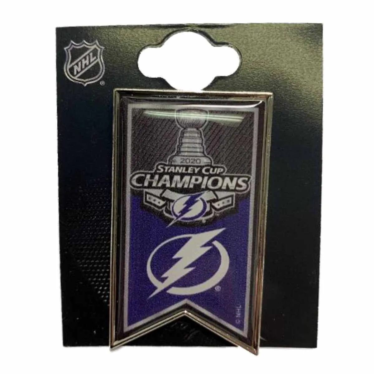 Tampa Bay Lightning 2020 NHL Stanley Cup Champions Aminco Team Banner Lapel Pin