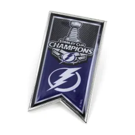 Tampa Bay Lightning 2020 NHL Stanley Cup Champions Aminco Team Banner Lapel Pin