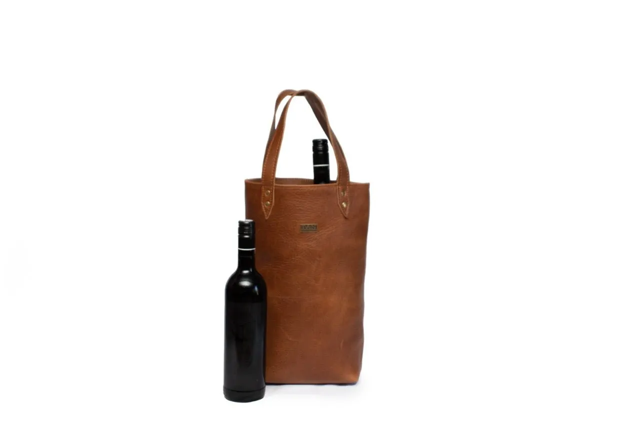 Tan Leather Goods - Vinot Wine Bag | Pecan