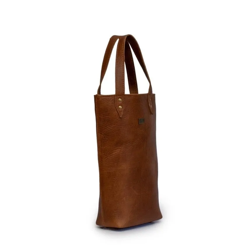 Tan Leather Goods - Vinot Wine Bag | Pecan