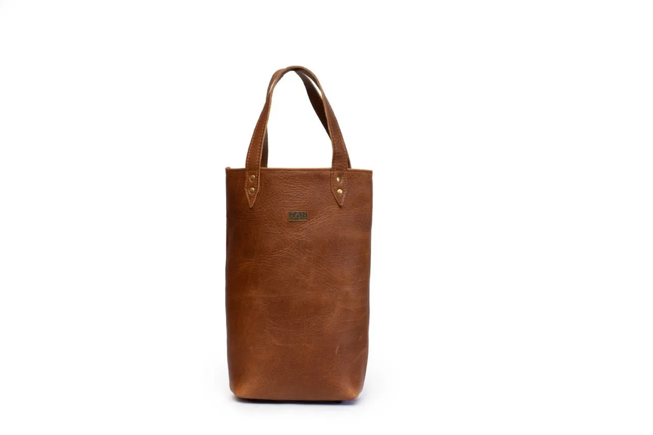 Tan Leather Goods - Vinot Wine Bag | Pecan